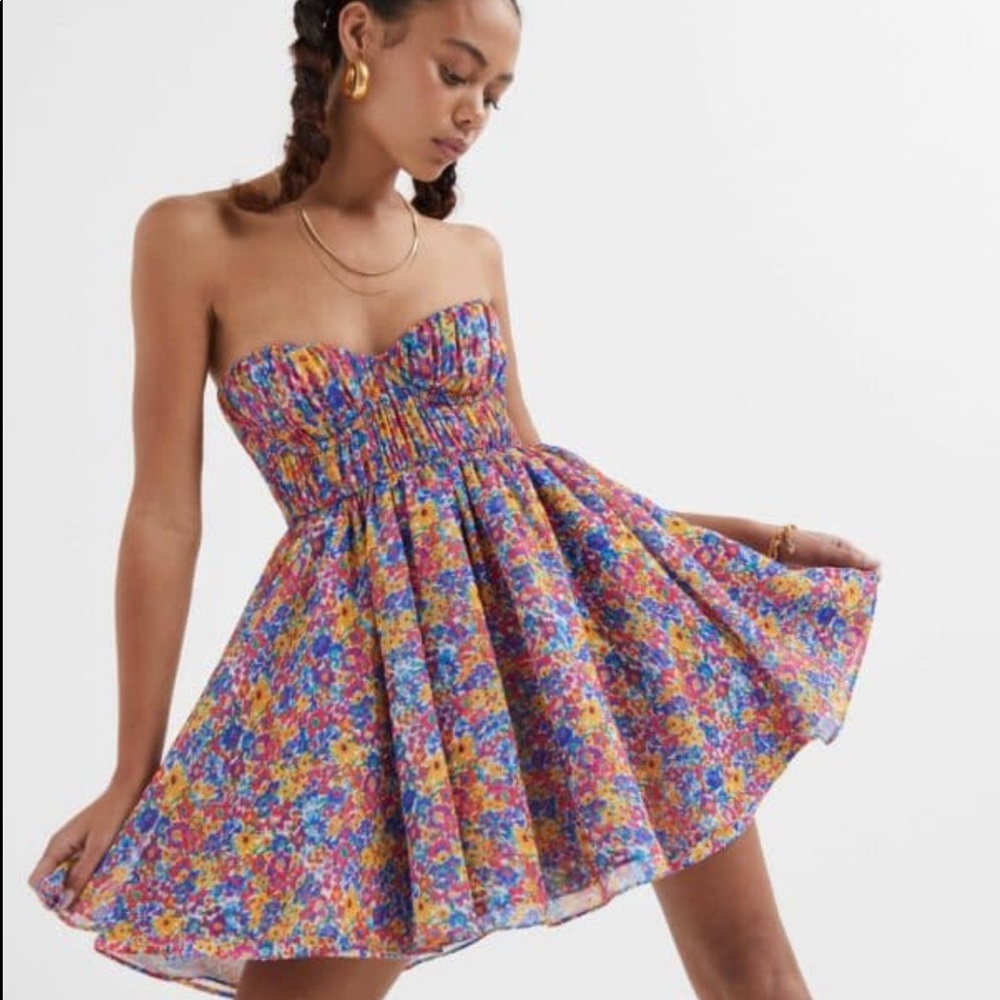 For Love And Lemons Sasha Strapless Mini Dress